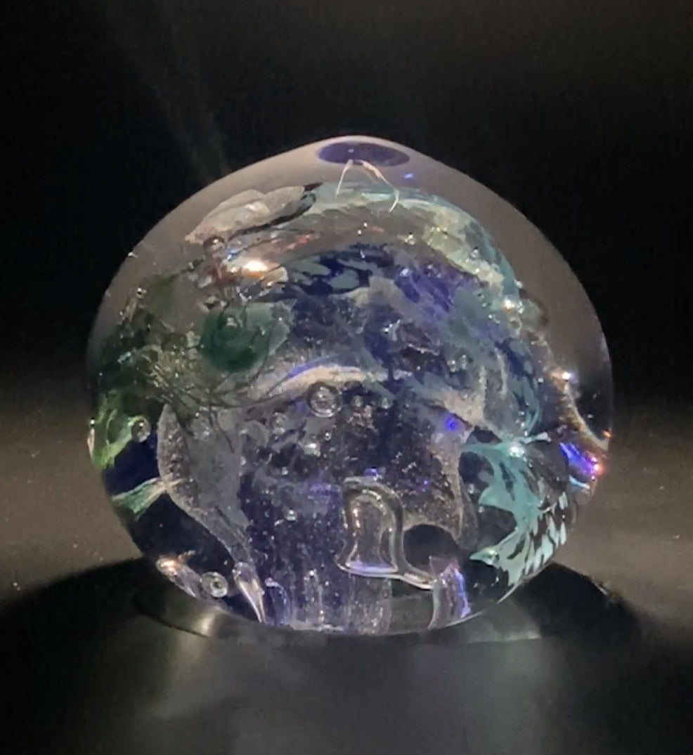 Aqua & Blue Paperweight Chaos