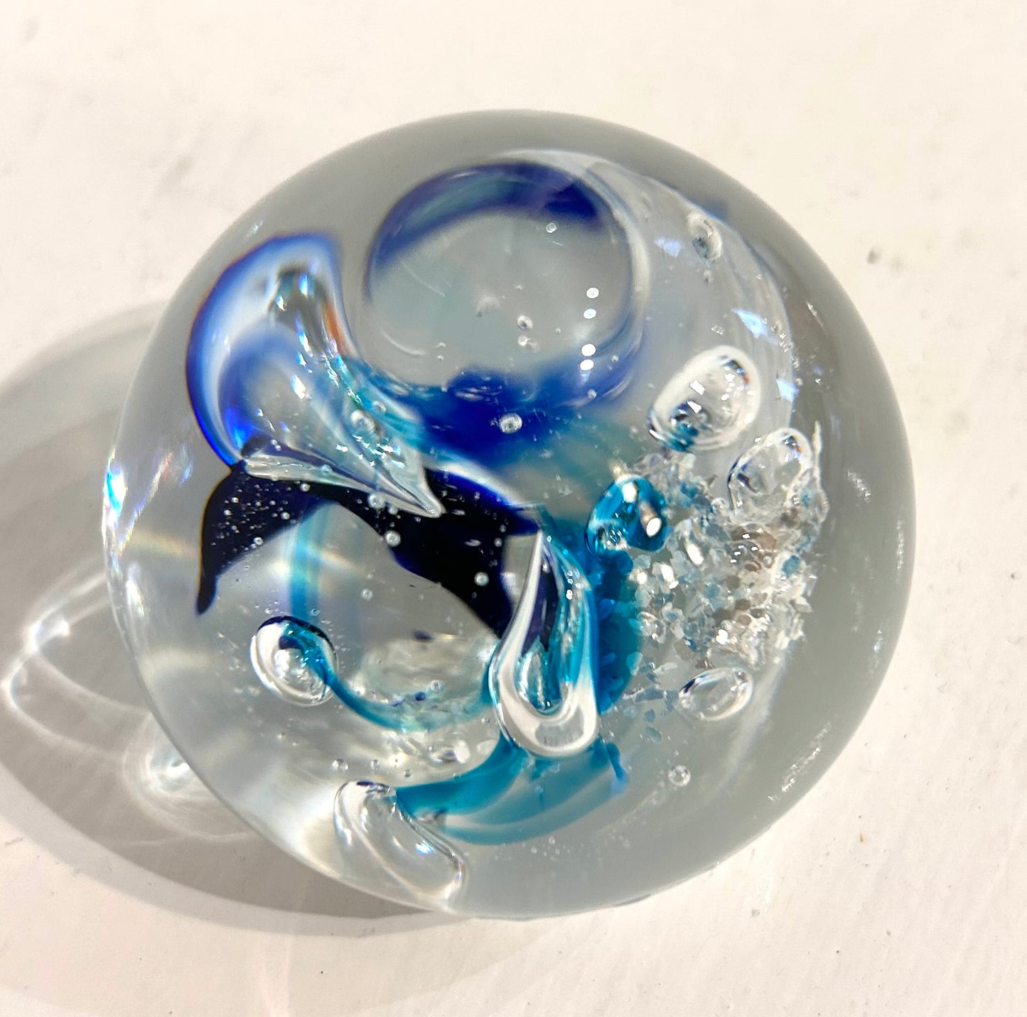 Blue/Aqua Paperweight Chaos