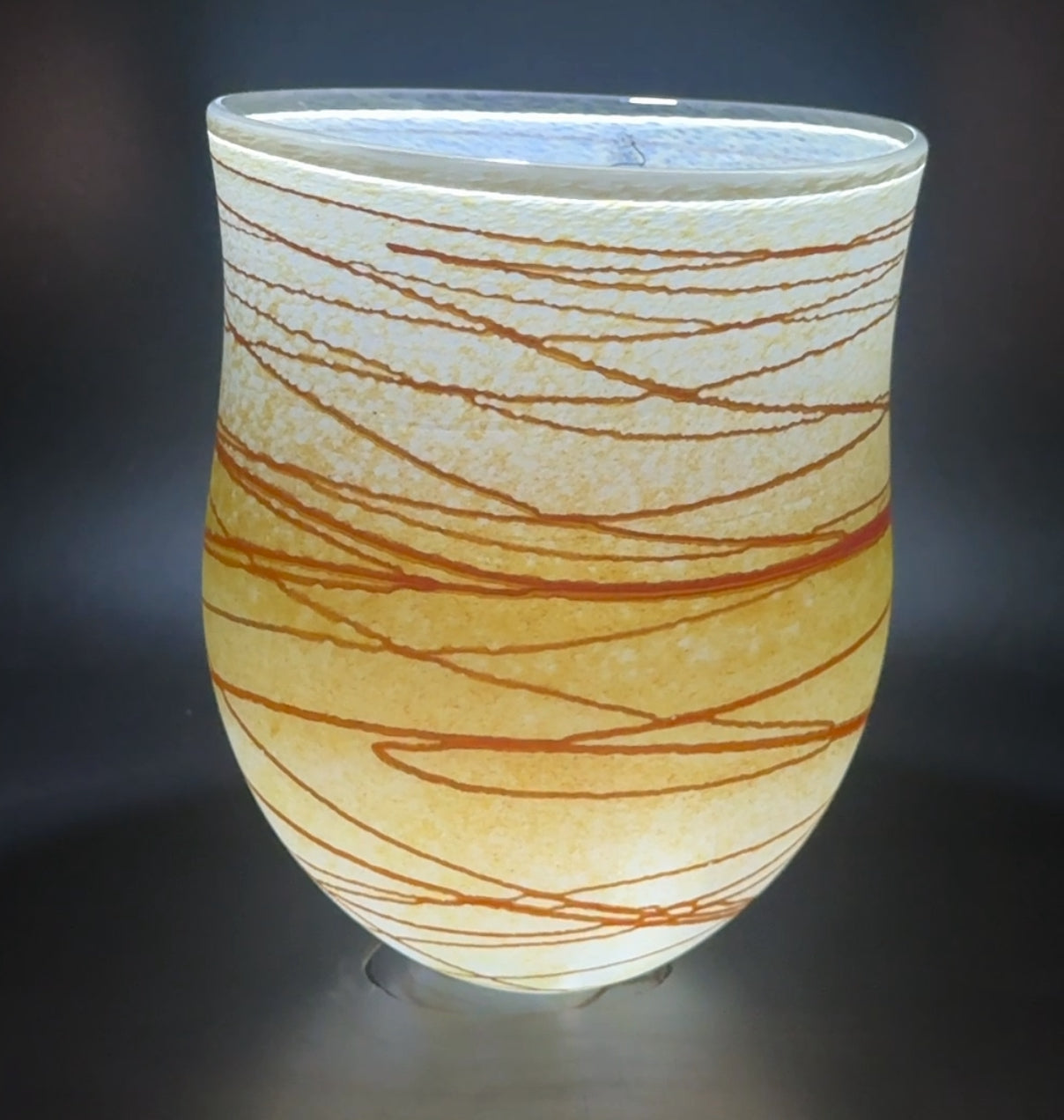 Random Trail Gold Medium Open Vase