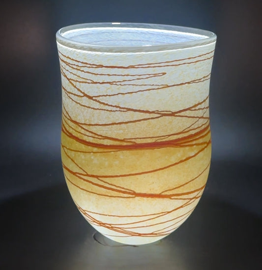 Random Trail Gold Medium Open Vase