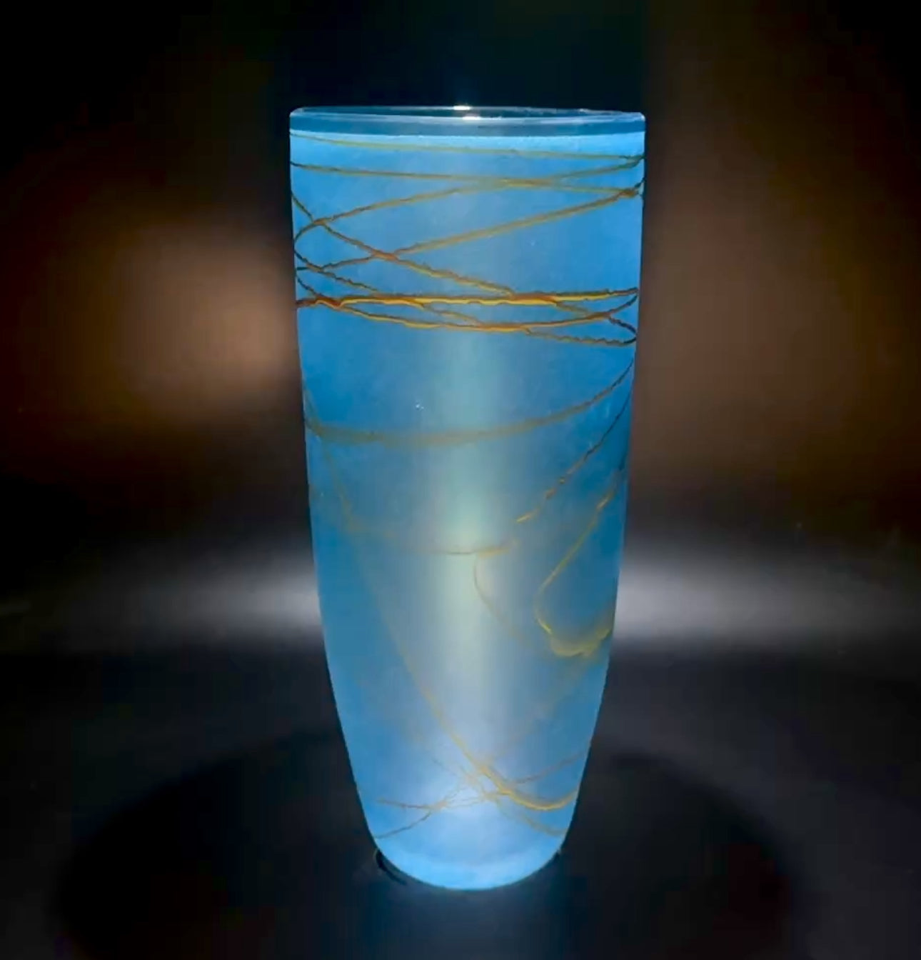 Random Trail Dark Aqua Medium Vase