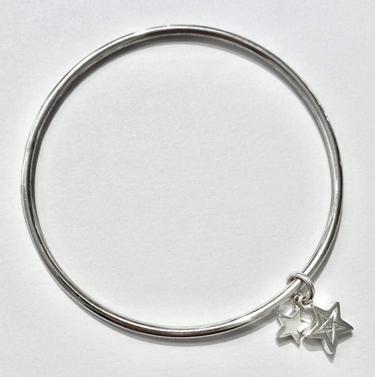 Julia Thompson Silver Double Star Charm Bangle