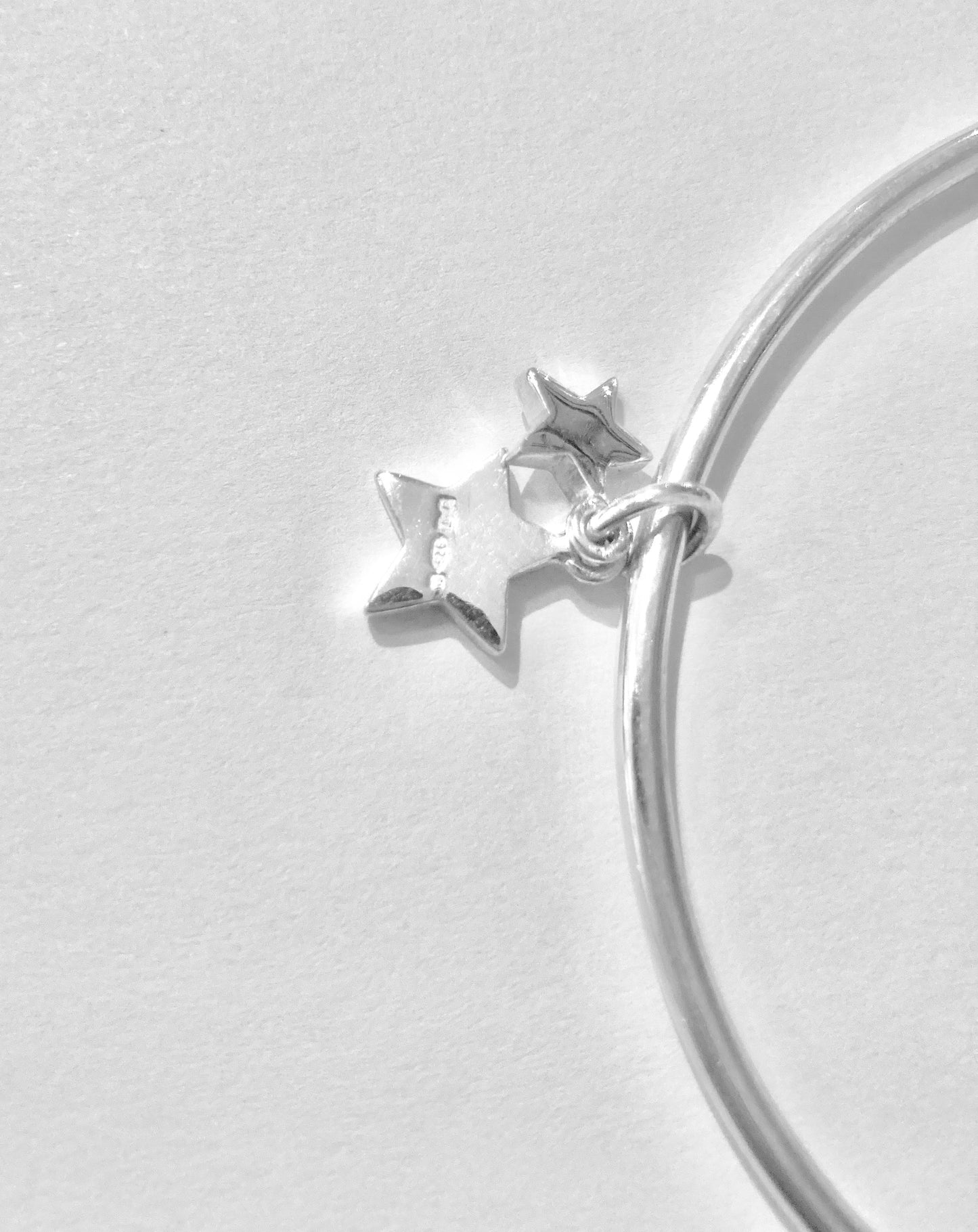 Julia Thompson Silver Double Star Charm Bangle