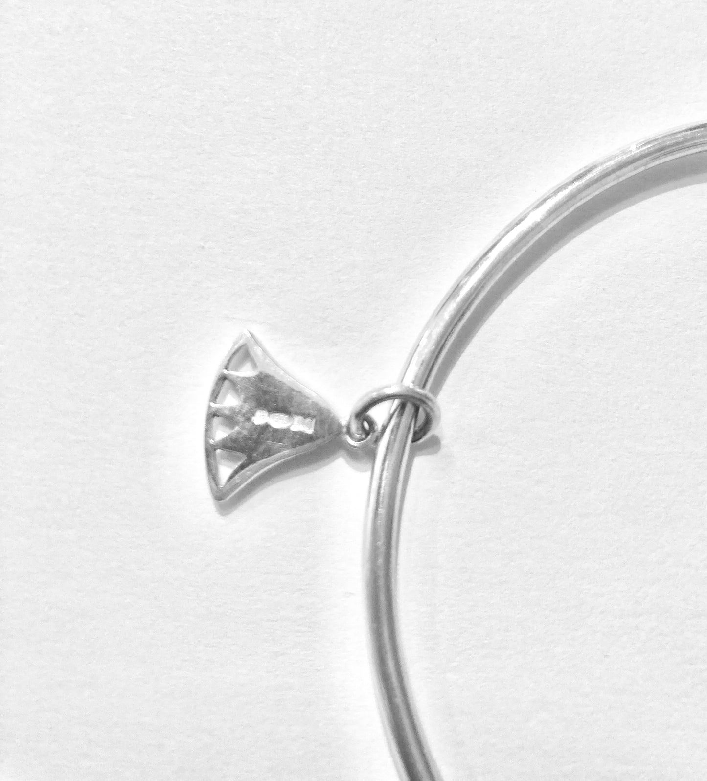 Julia Thompson Silver Lotus Charm Bangle
