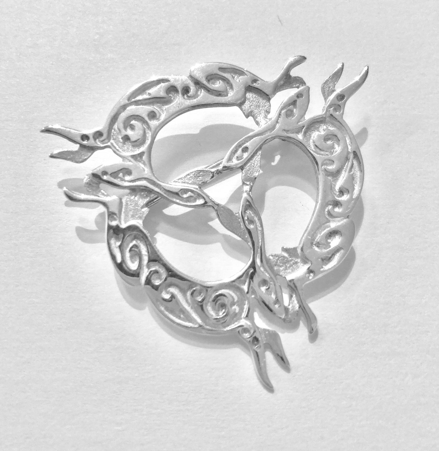 Julia Thompson Silver Triskellion Hare Brooch