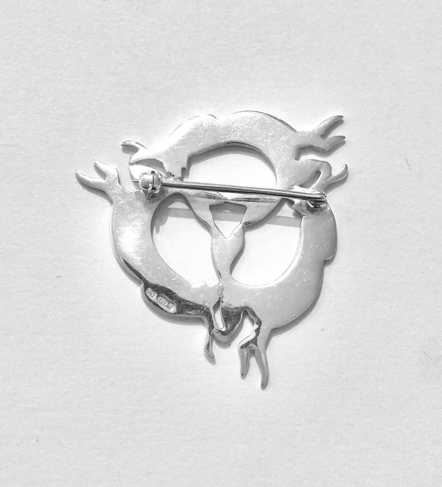 Julia Thompson Silver Triskellion Hare Brooch