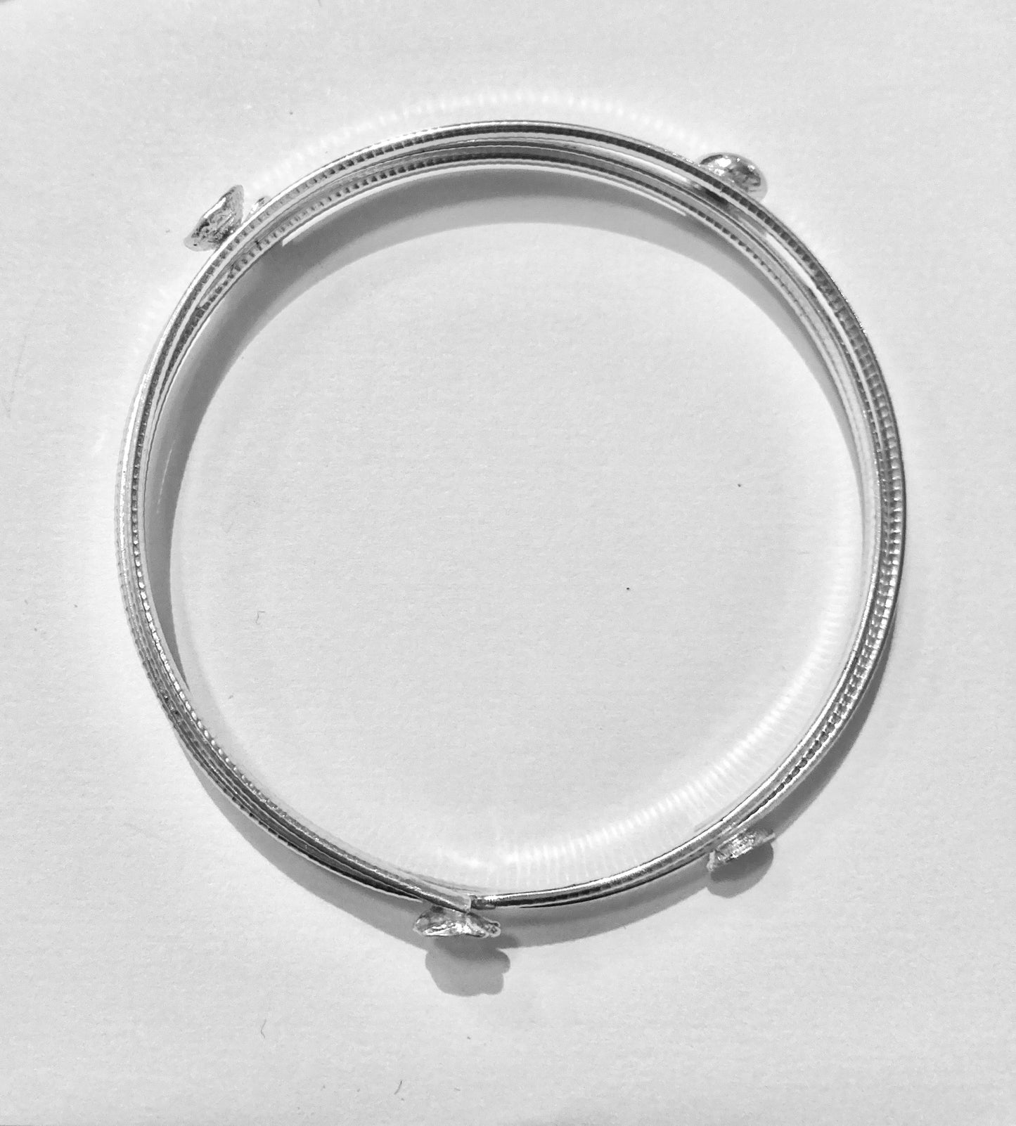 Mackay and Pearson Silver Button Detail Bangle
