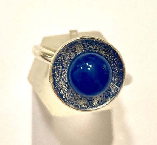 Mackay and Pearson Blue Agate Ring