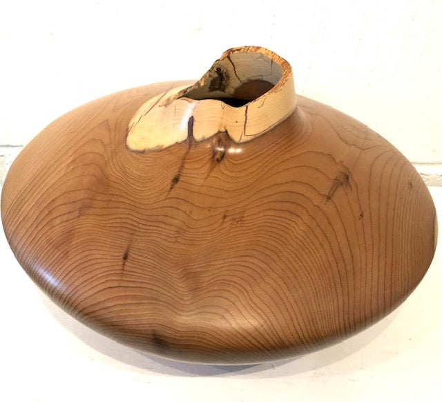 Paul Boak Robinia Yew Wood Hollow Form With Copper - SHAKSPEARE GLASS