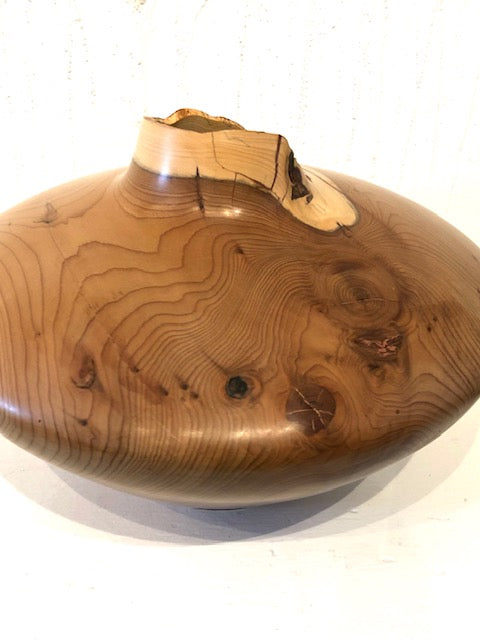 Paul Boak Robinia Yew Wood Hollow Form With Copper - SHAKSPEARE GLASS