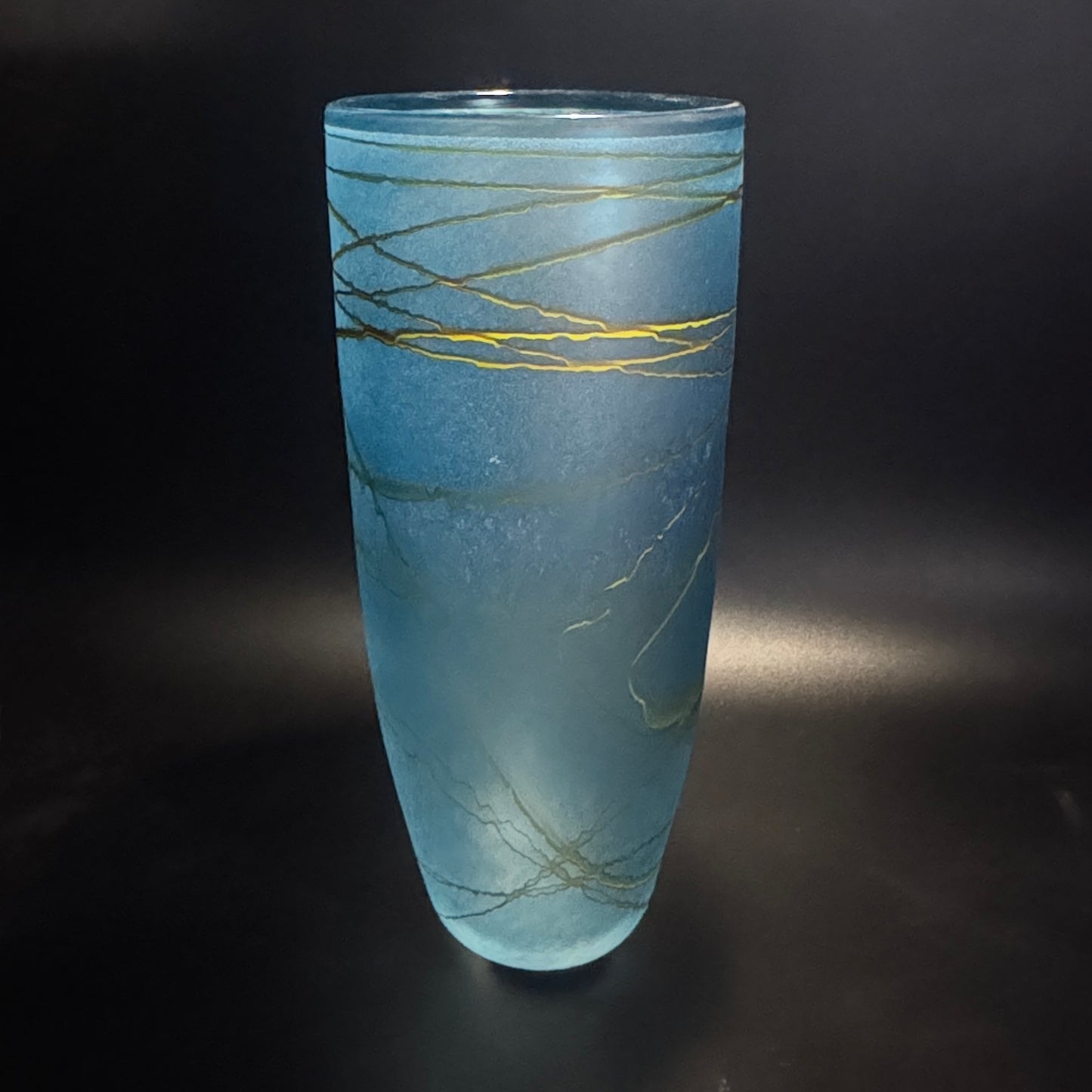Random Trail Dark Aqua Medium Vase