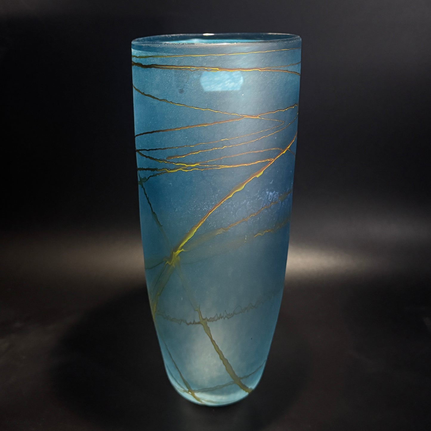 Random Trail Dark Aqua Medium Vase