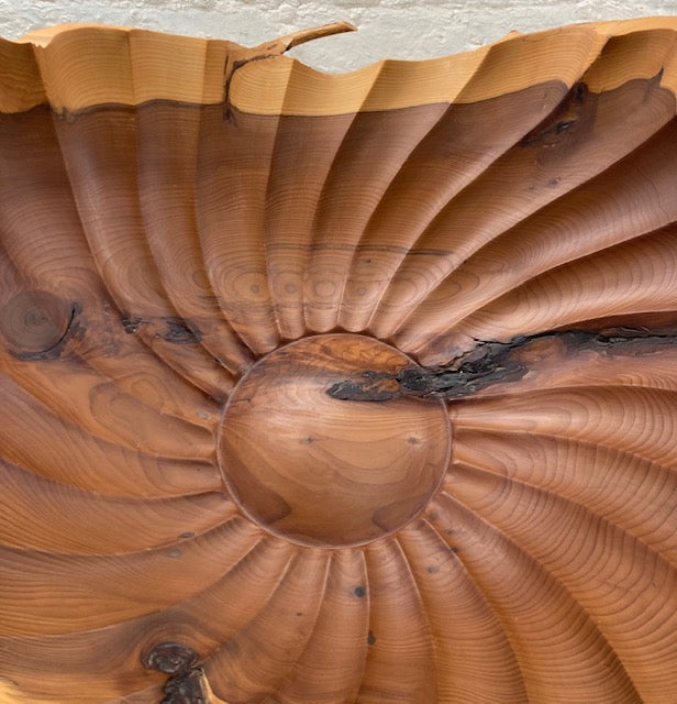 Paul Boak Yew Bowl, Turned and Carved