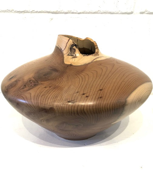 Paul Boak Robinia Yew Wood Hollow Form With Copper - SHAKSPEARE GLASS